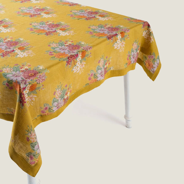 Nappe en lin Fleur d’Inde — Jaune