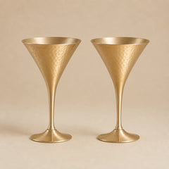 Verres à Martini en Laiton Martelé – Lot de 2