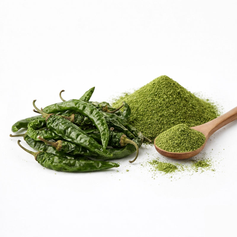 Piment Vert Déshydraté en Poudre