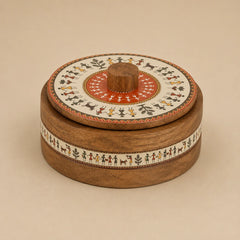 Boîte à Roti en Bois Warli
